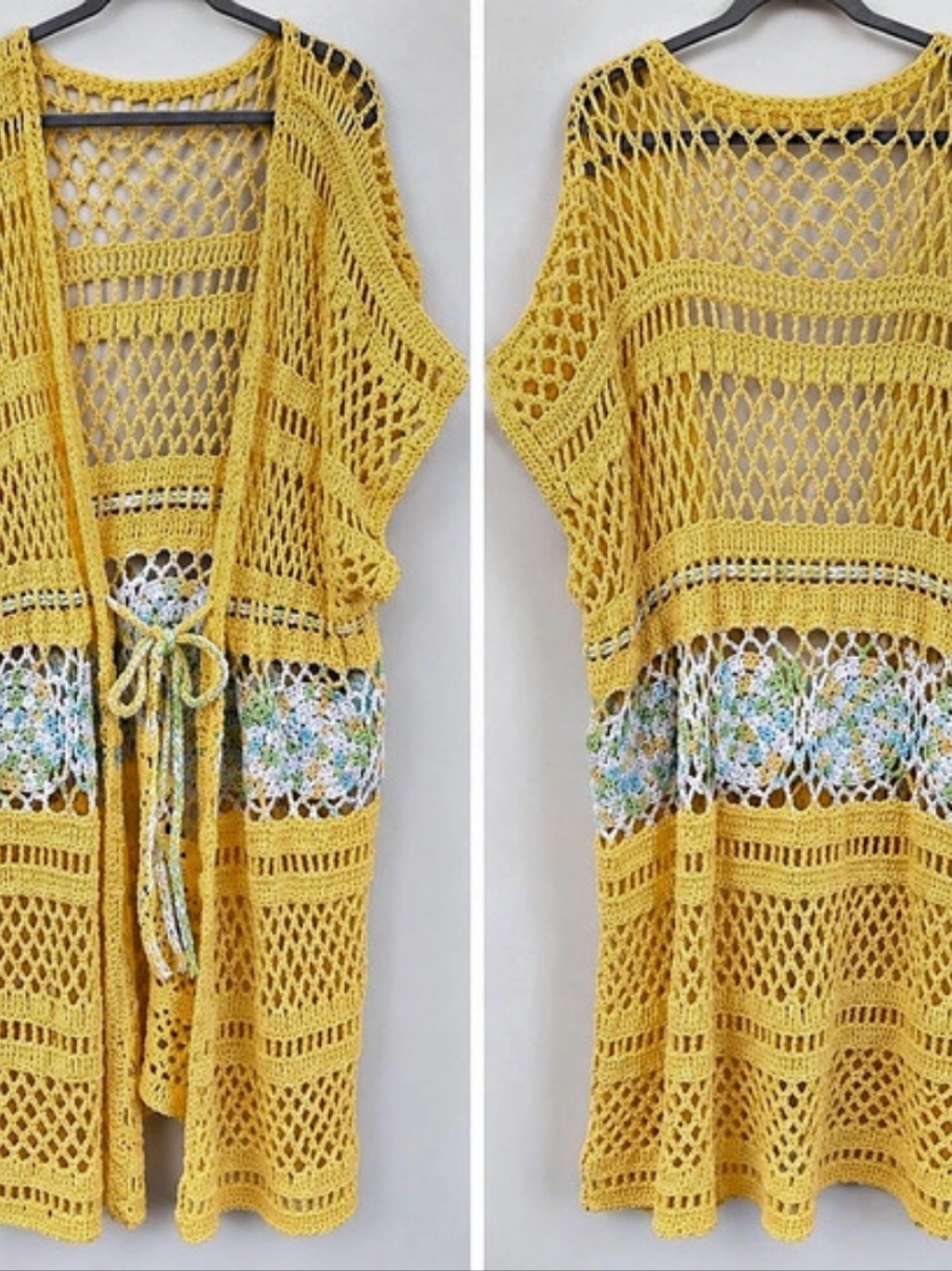 Yellow Crochet Swim Cover Up